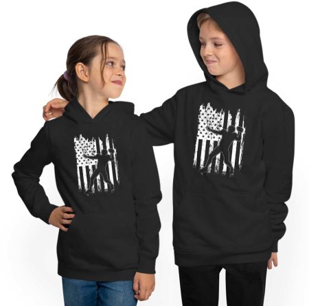 Hooded Sweatshirt Hoodie Kids - American Football with Flag i497
